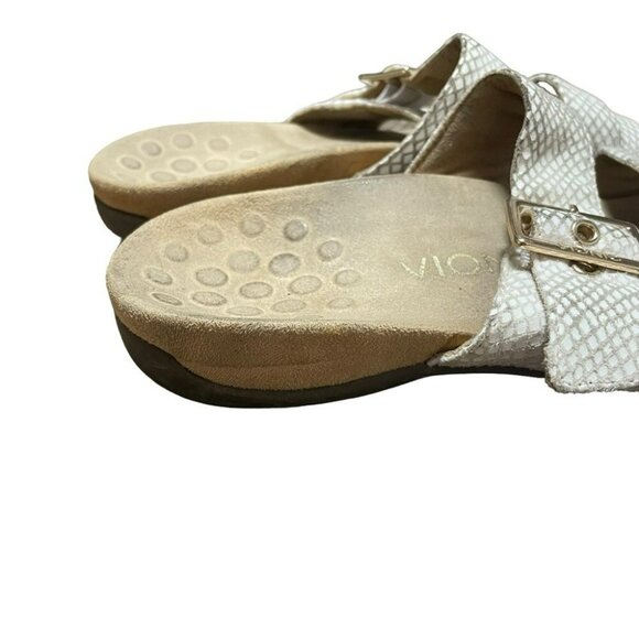 Vionic Women’s Skylar Adjustable Slide Snakeskin Sandals Size 6 - Picture 9 of 10